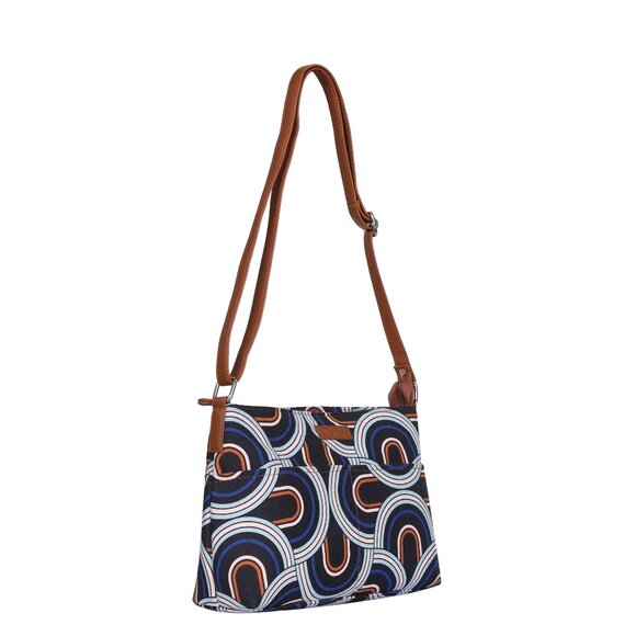 Women’s Handcrafted Crossbody Sling Bag, Abstract Printed Fabric Shoulder Purse - Picture 8 of 10